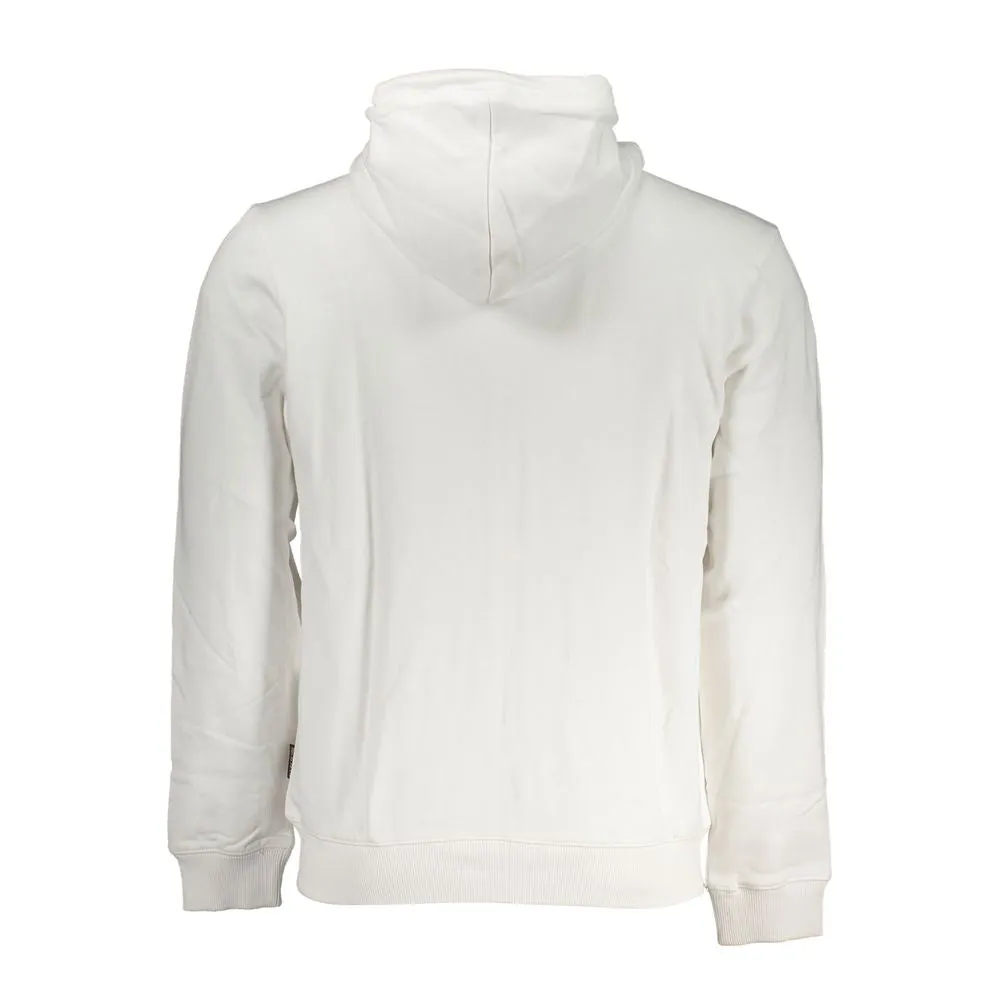 Napapijri Chic White Hooded Cotton Sweatshirt