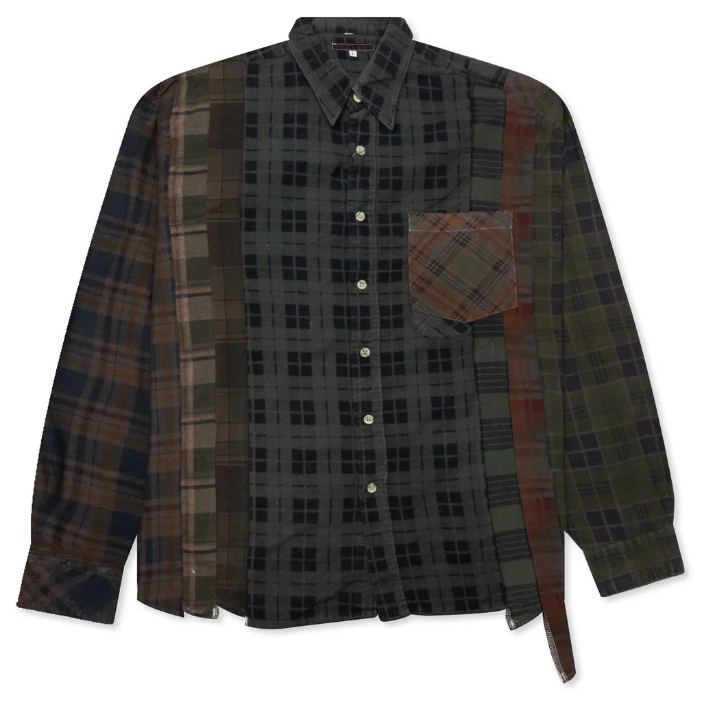 Over Dye 7 Cuts Shirt - Brown