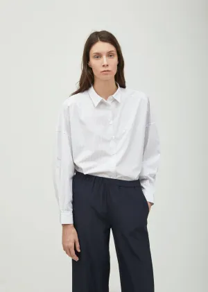 Oversized Microstripe Shirt