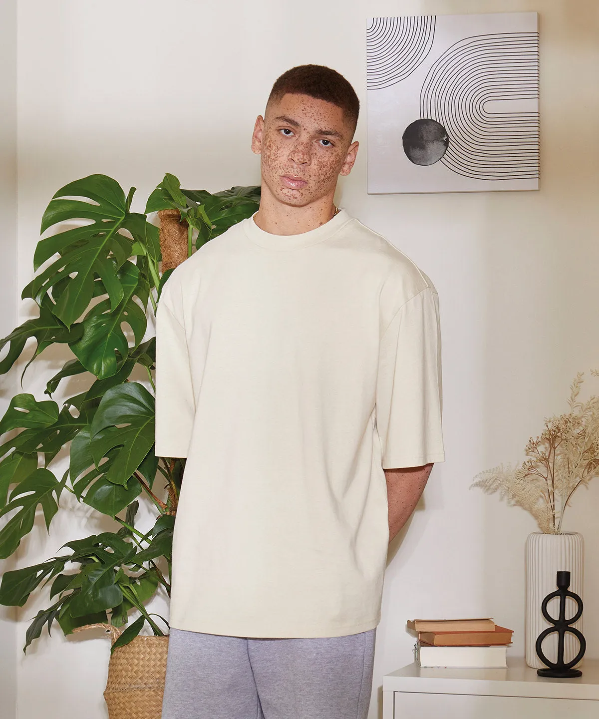 Oversized sleeve tee | Sand