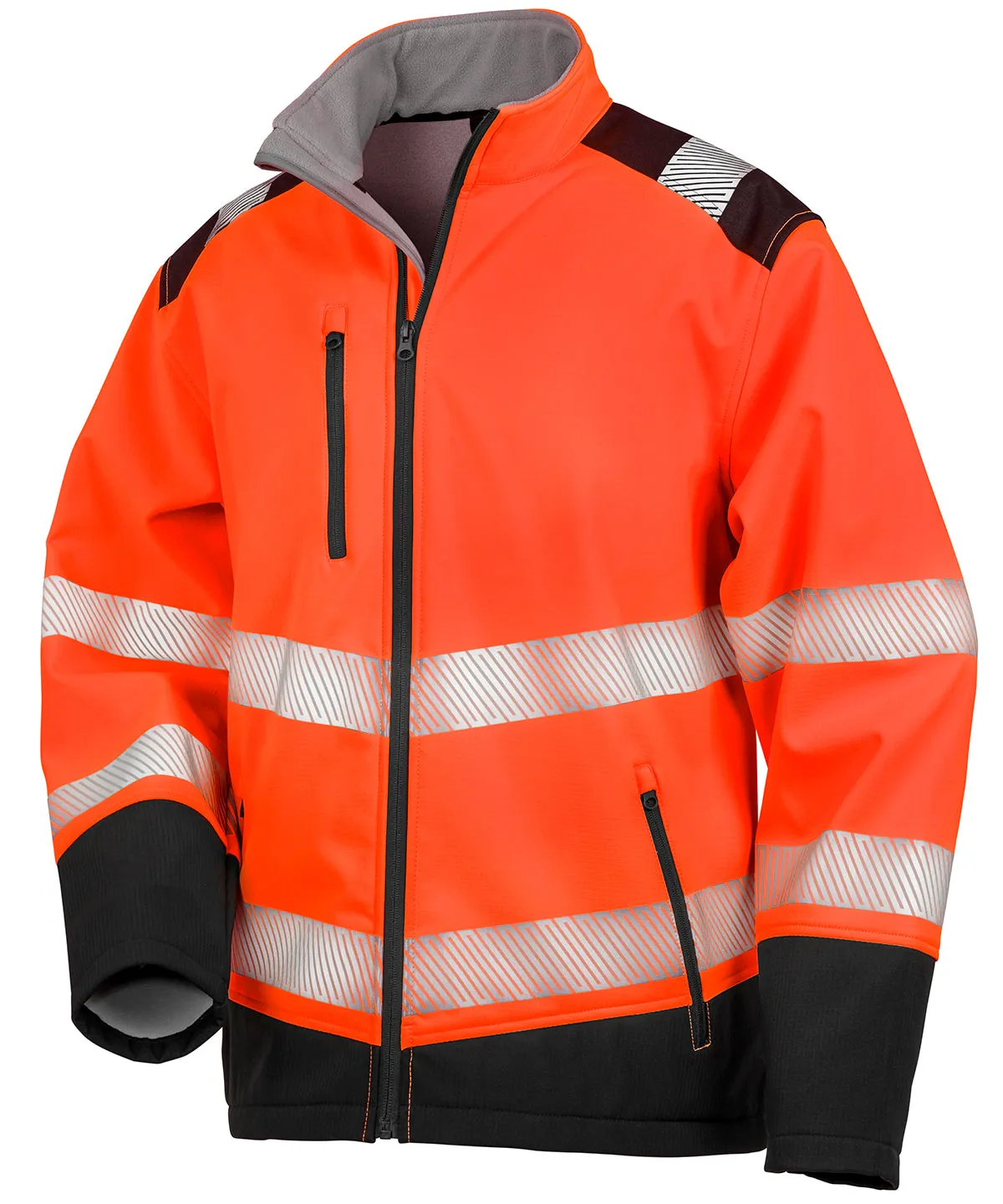 Printable ripstop safety softshell | Fluorescent Orange/Black