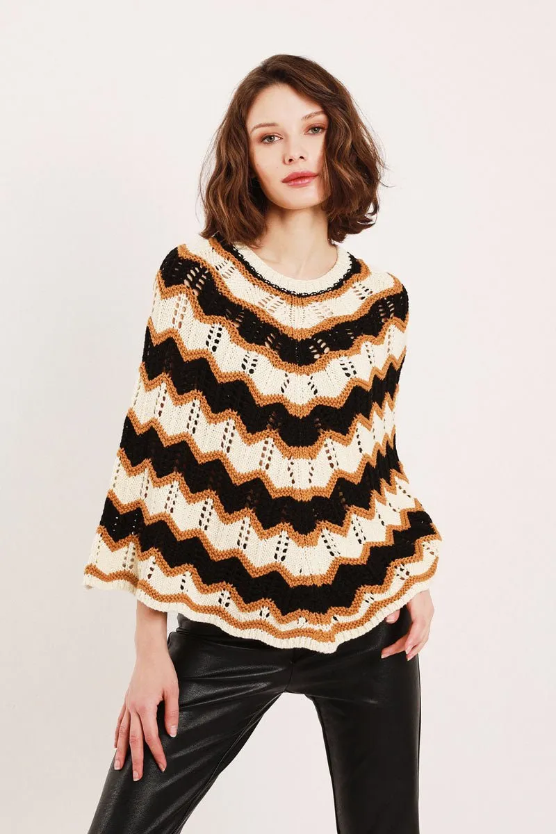 Ruby Zigzag Lace Poncho