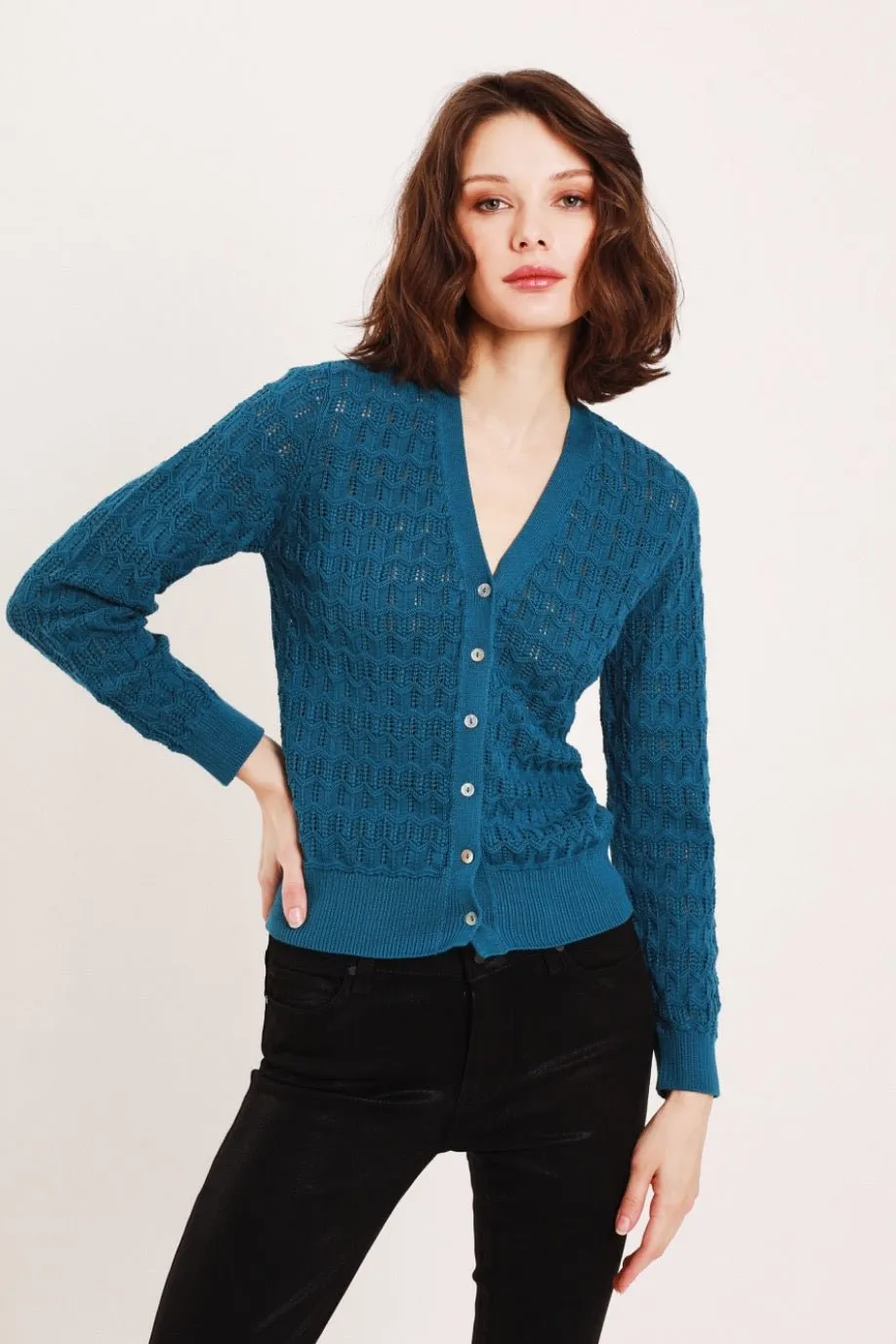 Sadie Zigzag Lace Cardi