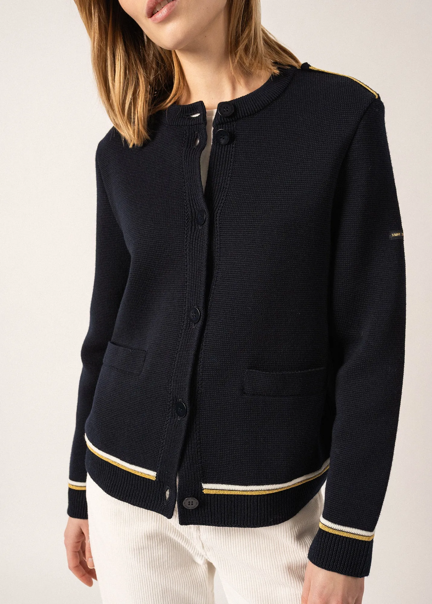 Serres Wool Jacket - with lurex details (NAVY)