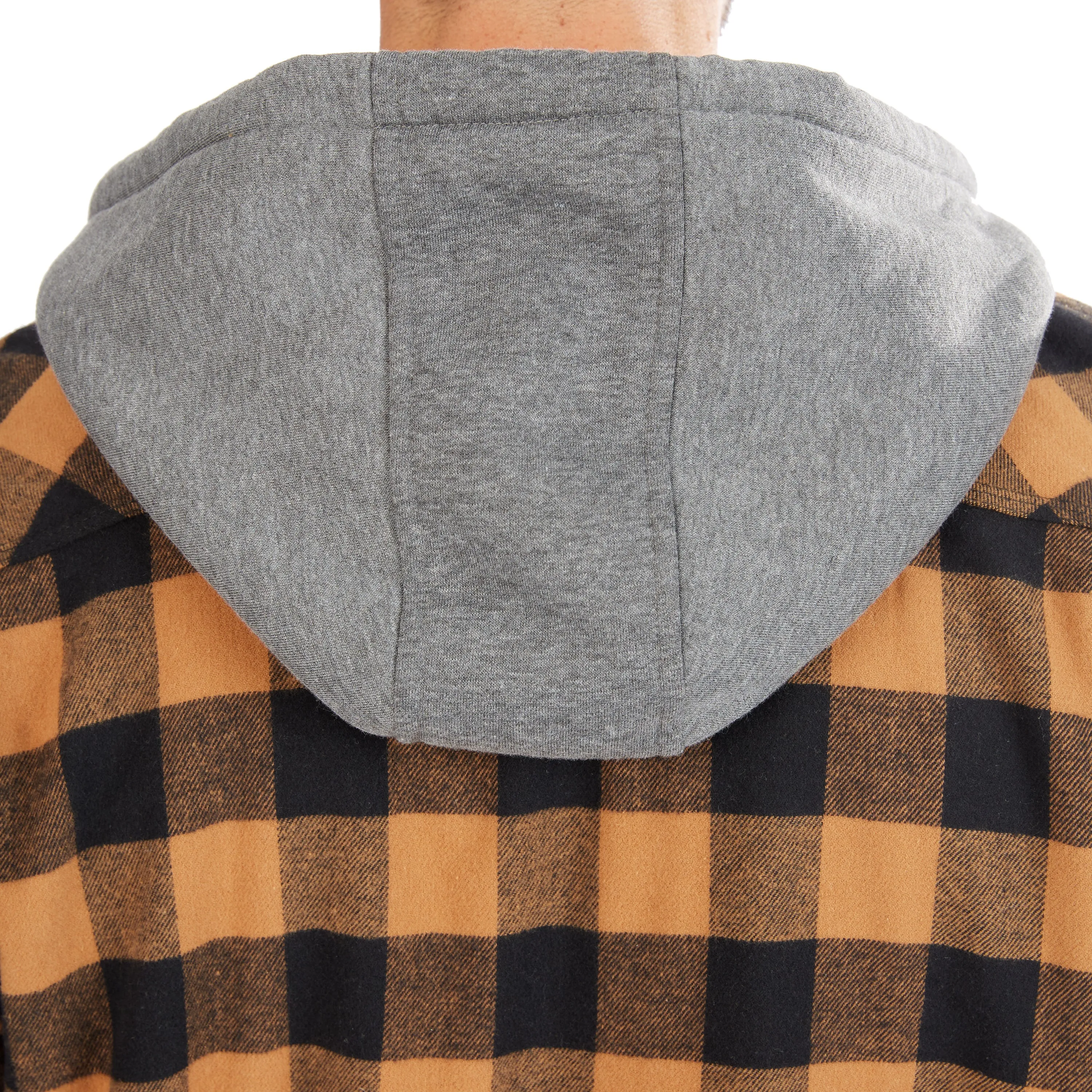 SHERPA-LINED HOODED FLANNEL SHIRT-JACKET