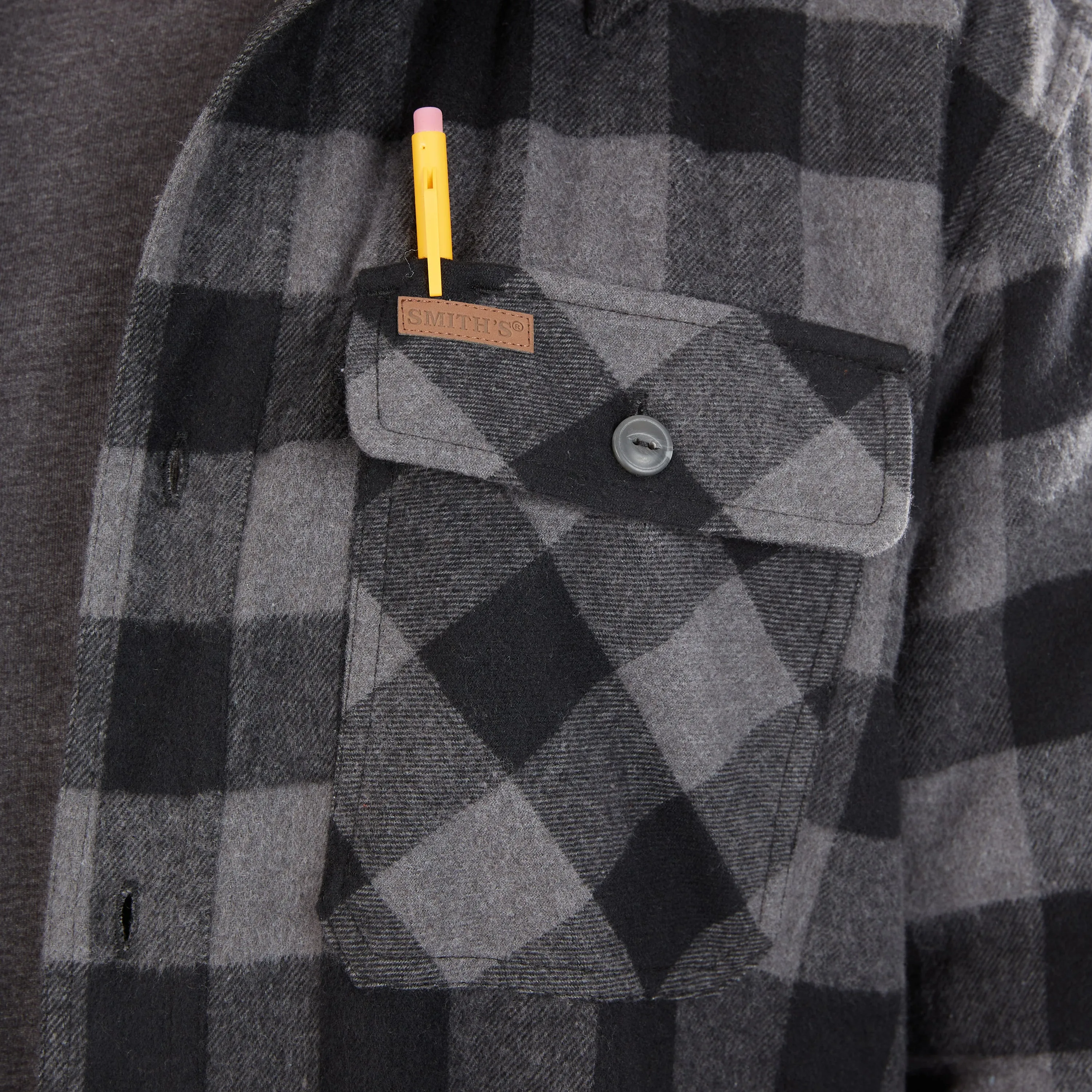 SHERPA-LINED HOODED FLANNEL SHIRT-JACKET