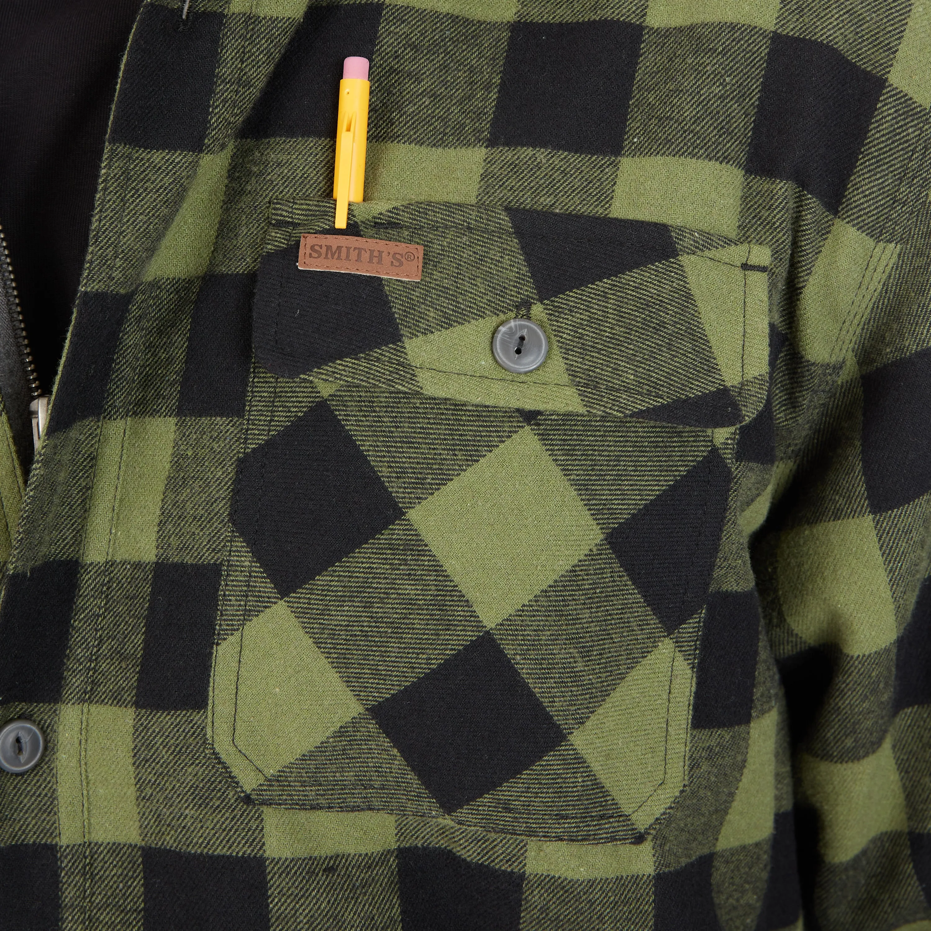 SHERPA-LINED HOODED FLANNEL SHIRT-JACKET