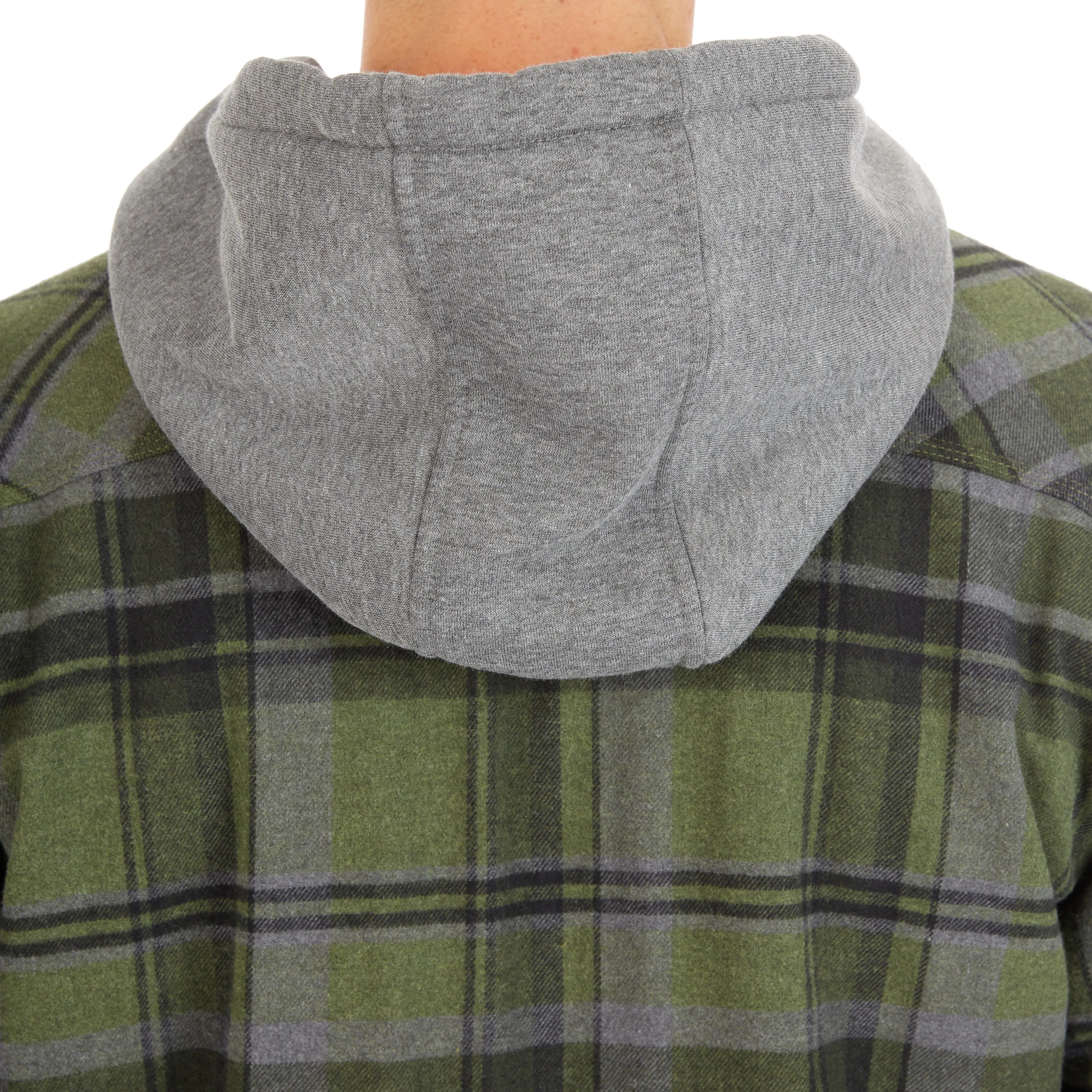 SHERPA-LINED HOODED FLANNEL SHIRT-JACKET