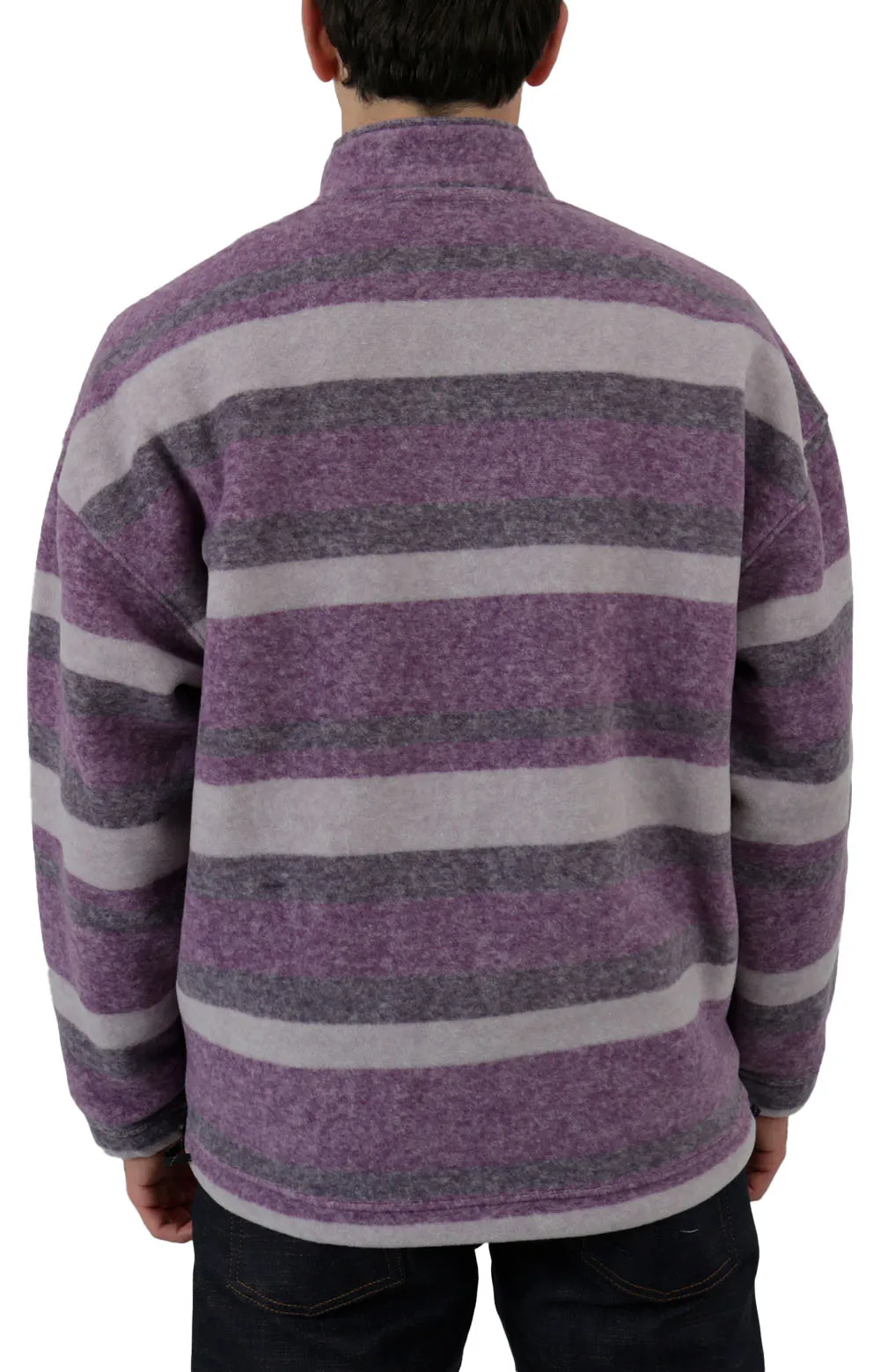 Stripe Fleece Pullover - Light Purple