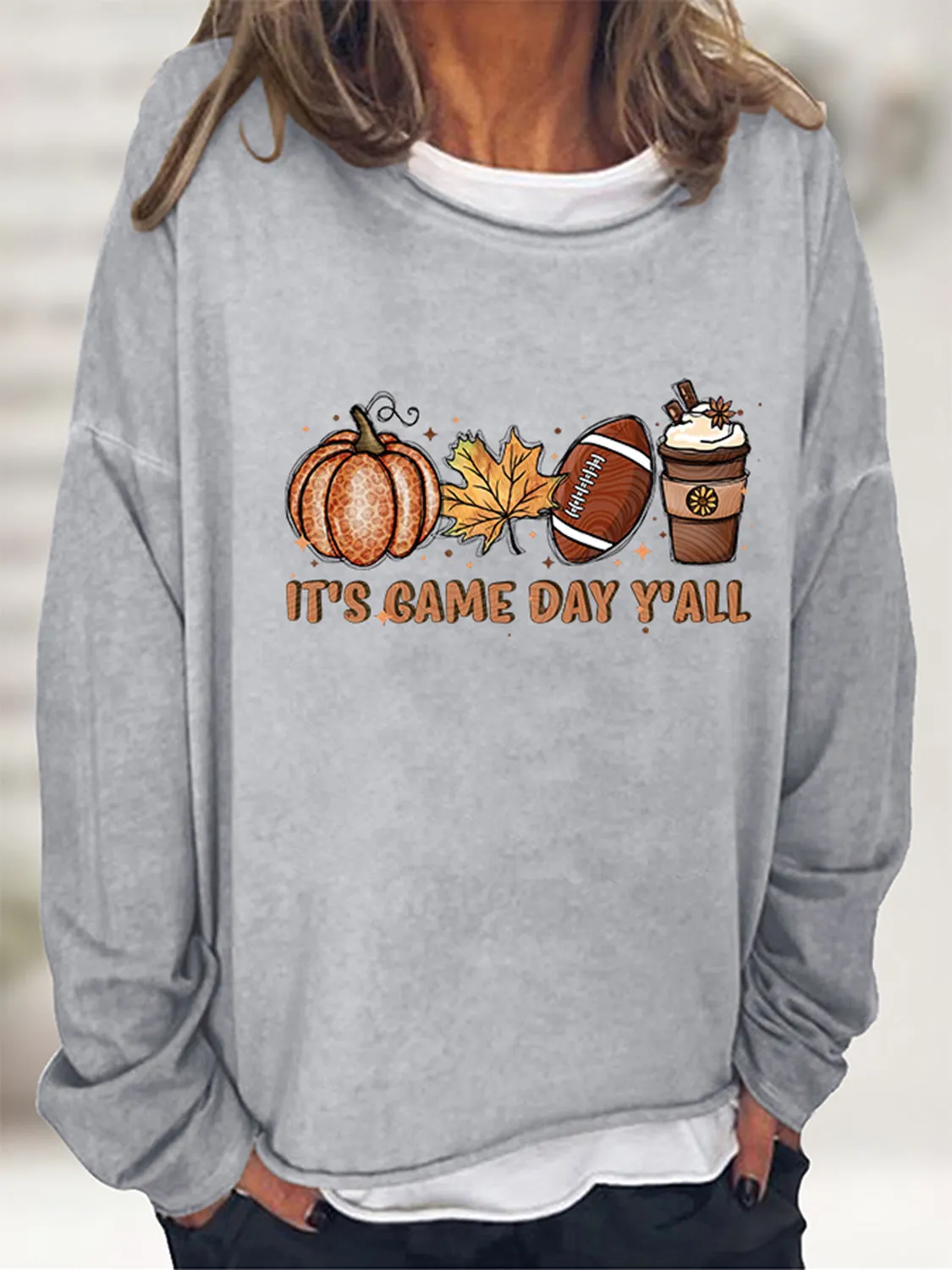 TastyHottie - Full Size IT'S GAME DAY Y'ALL Graphic Sweatshirt