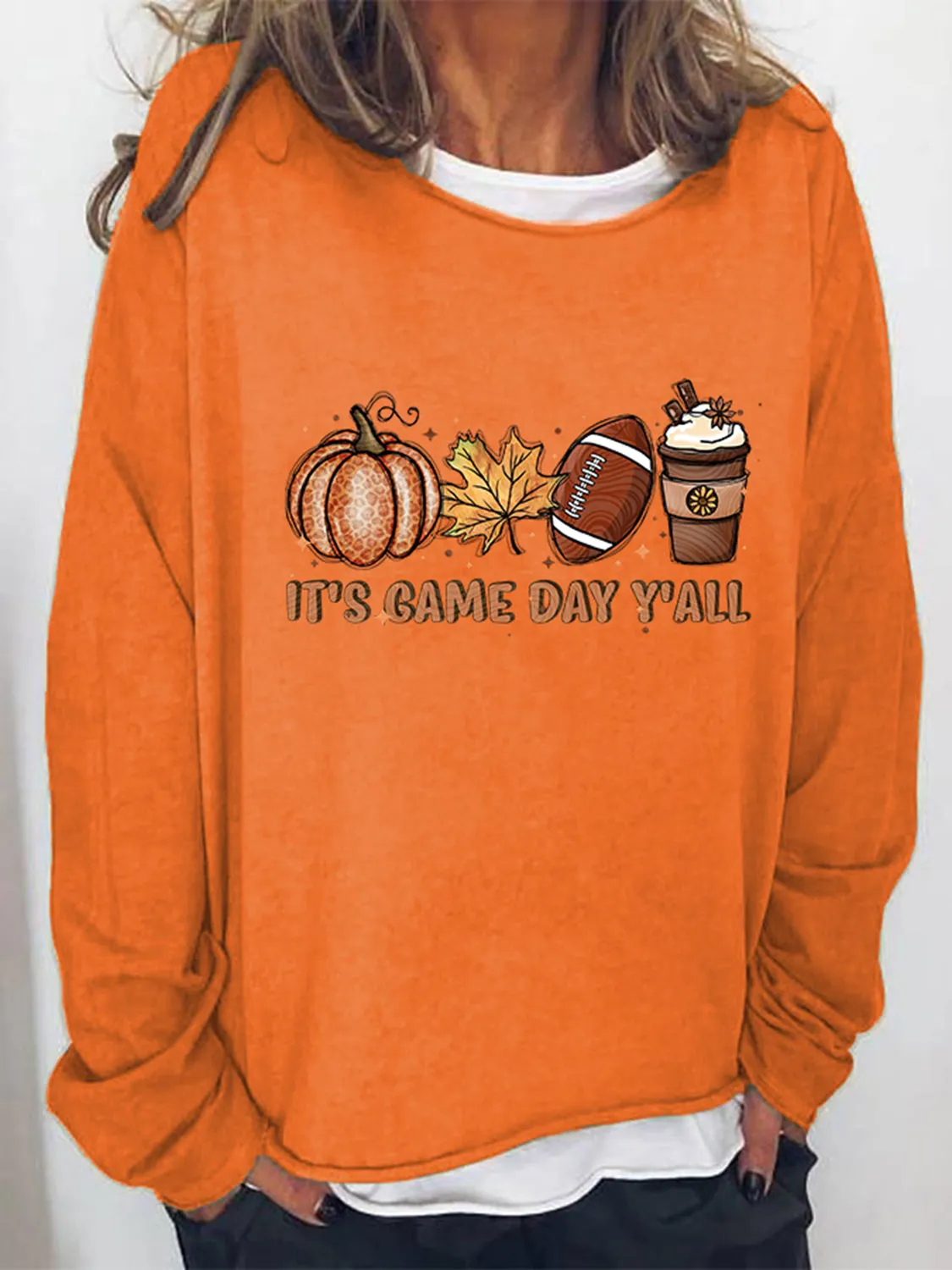 TastyHottie - Full Size IT'S GAME DAY Y'ALL Graphic Sweatshirt