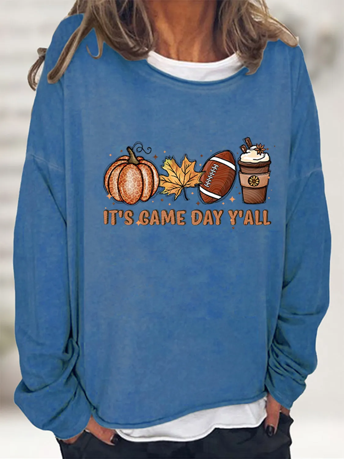 TastyHottie - Full Size IT'S GAME DAY Y'ALL Graphic Sweatshirt