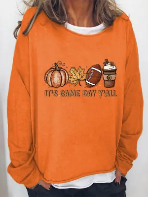 TastyHottie - Full Size IT'S GAME DAY Y'ALL Graphic Sweatshirt