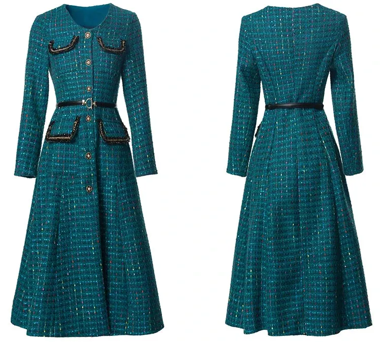 Taylor Plaid Tweed Coat