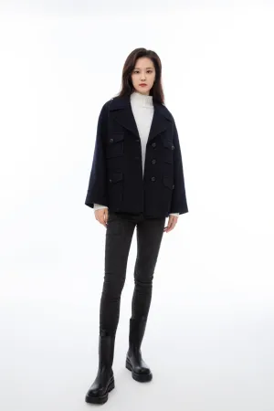 Twilight Blue Short Wool Coat