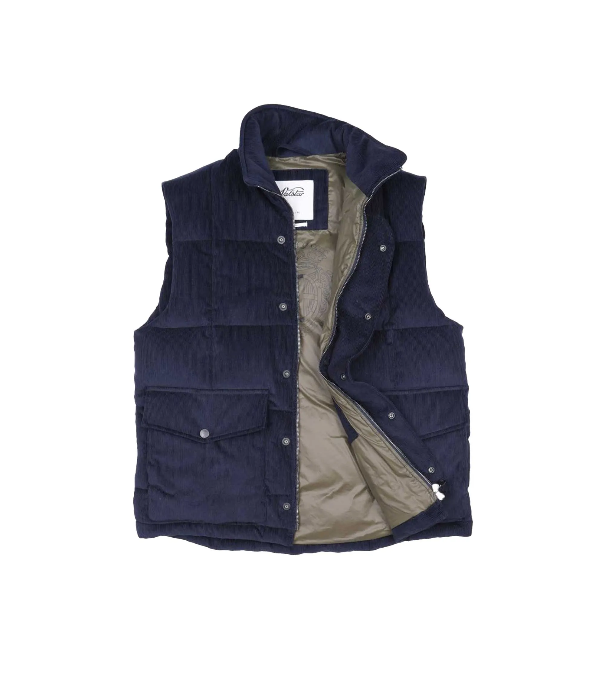 Valstar Oliver Corduroy Down Padded Vest: Navy