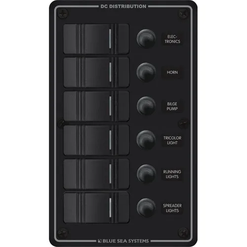 Water Resistant Circuit Breaker Panel 6 Position-Black