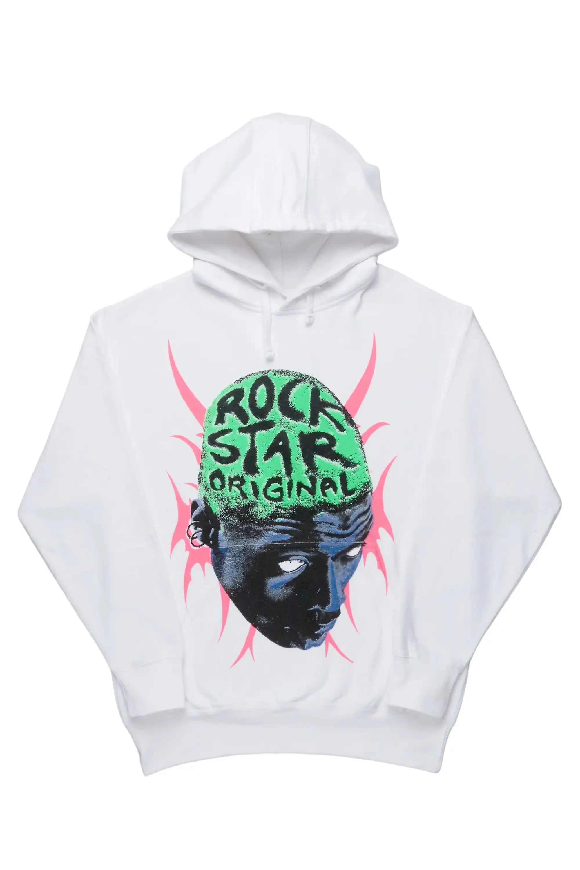 Weave White Graphic Hoodie