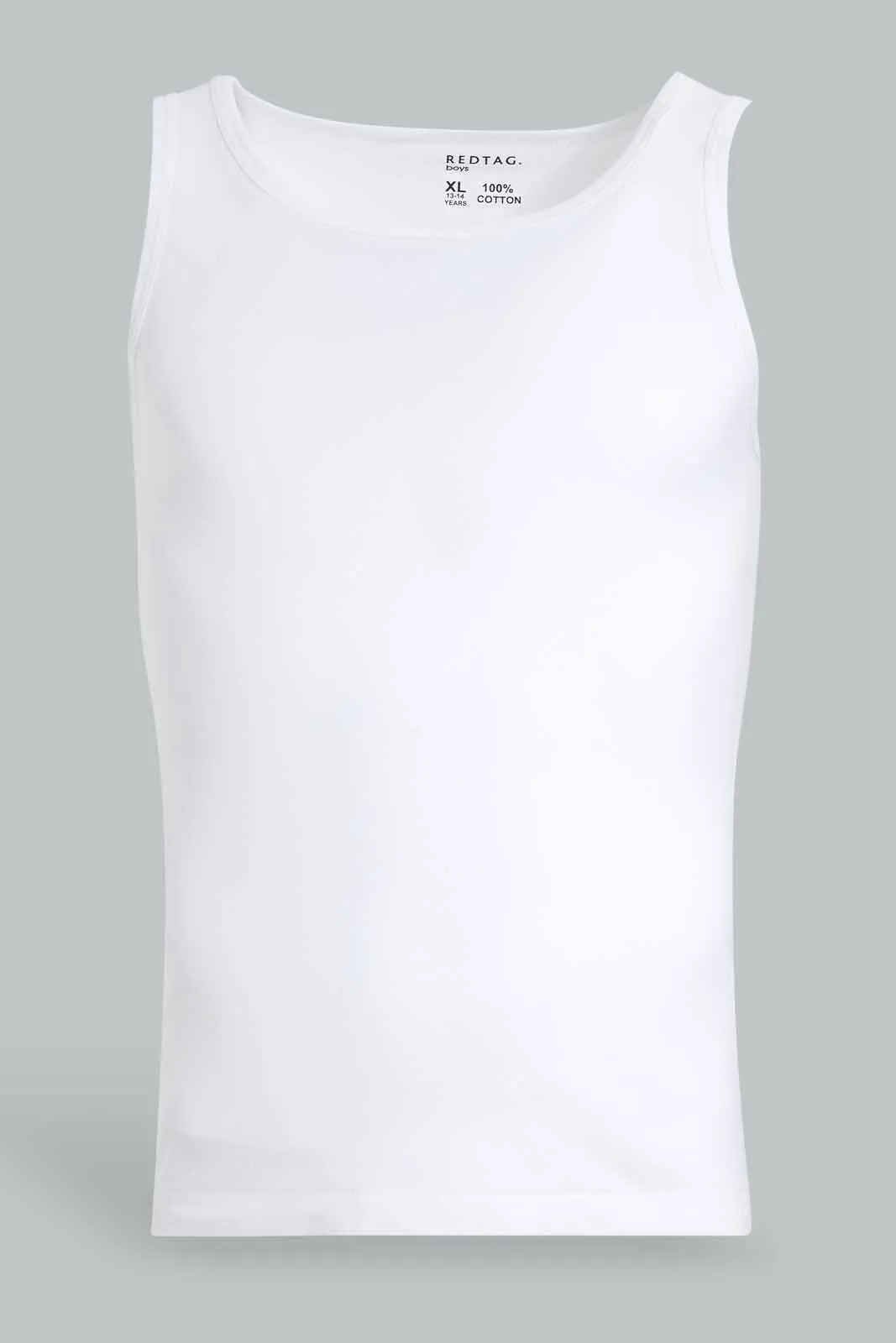 White Basic Vest For Senior Boys (Pack of 2)