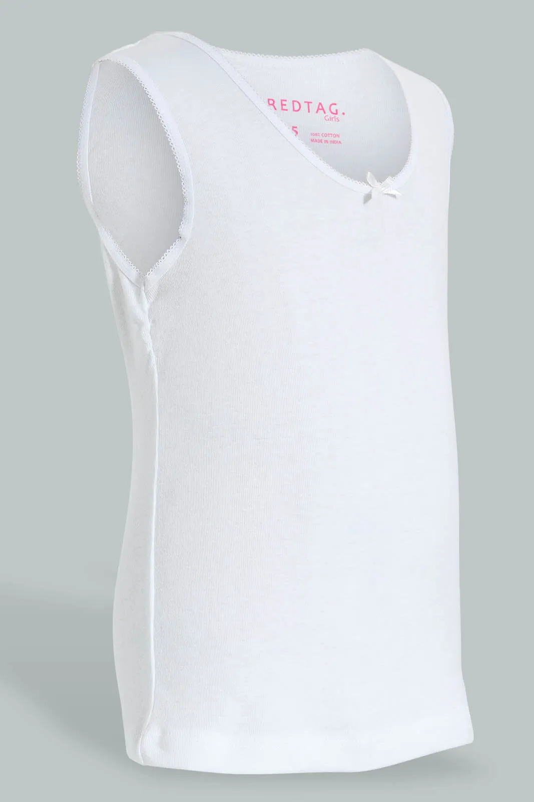 White Solid Vest (Pack of 3)