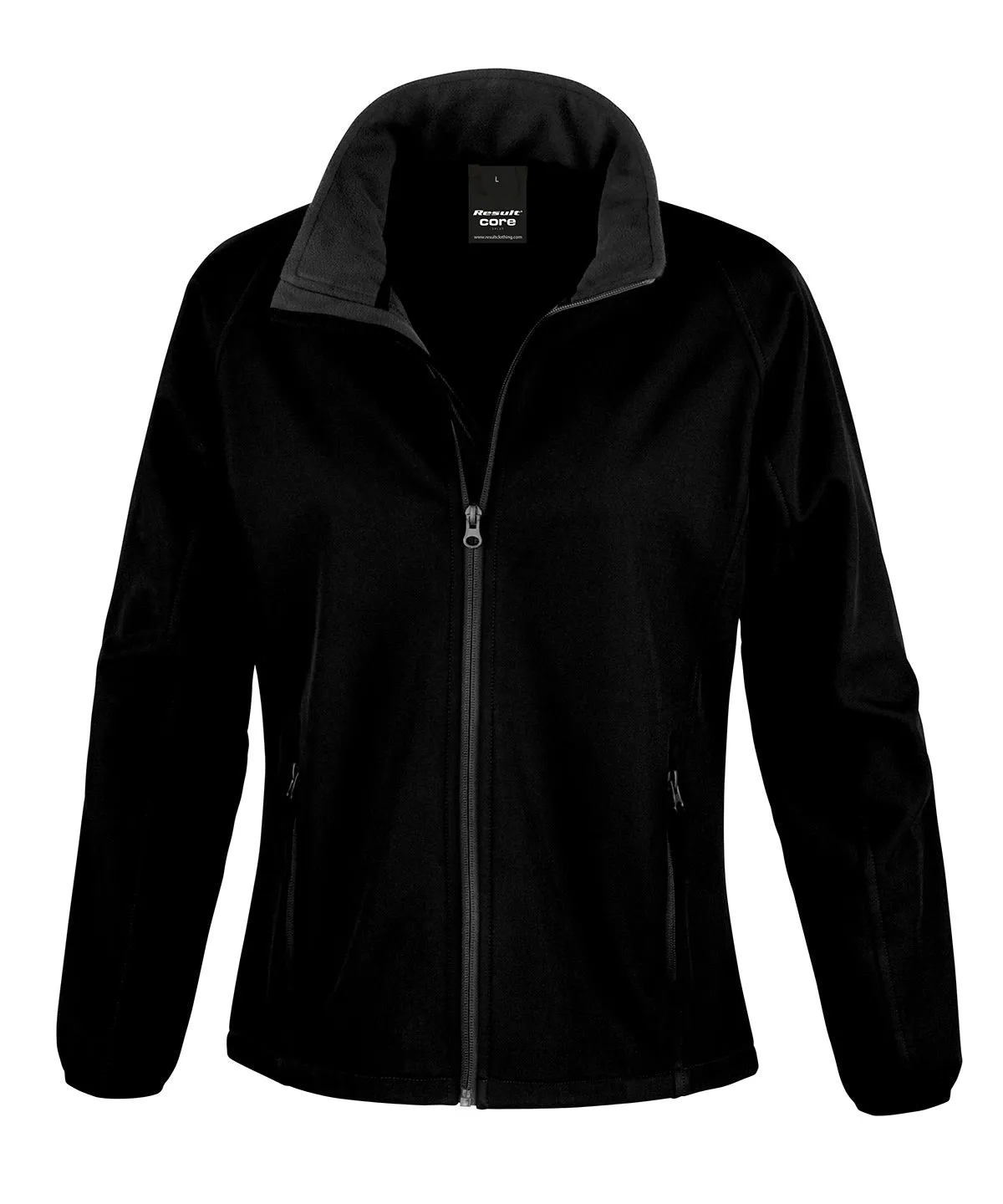 Womens Core printable softshell jacket | Black/Black