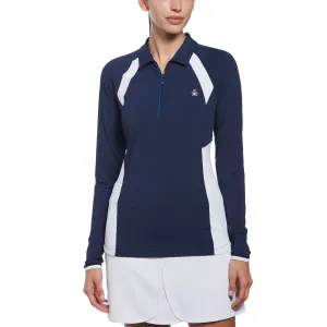 Women's Long Sleeve Color Block Quarter Zip Golf Jacket