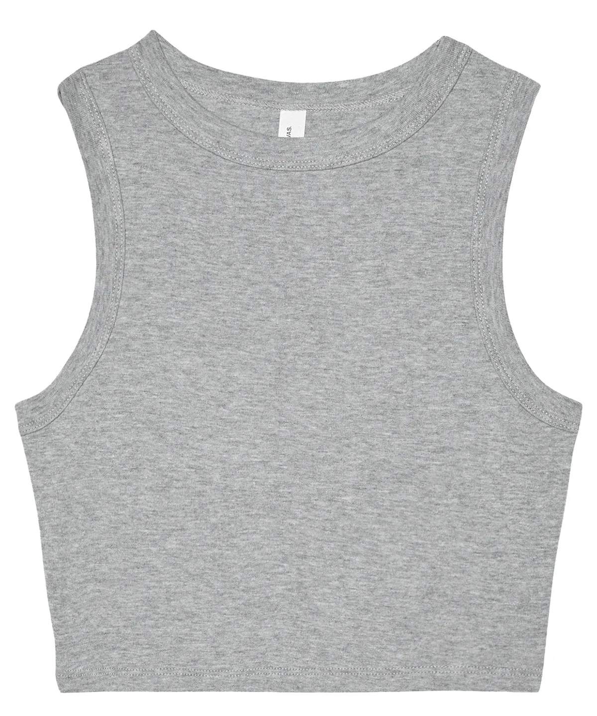 Womens micro rib muscle crop tank | Athletic Heather