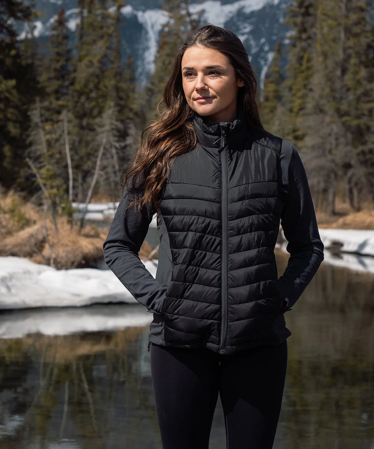 Womens Montserrat thermal vest | Black/Granite