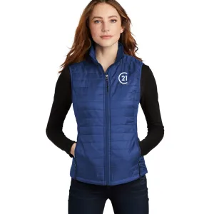 Women's Packable Puffy Vest - Cobalt Blue