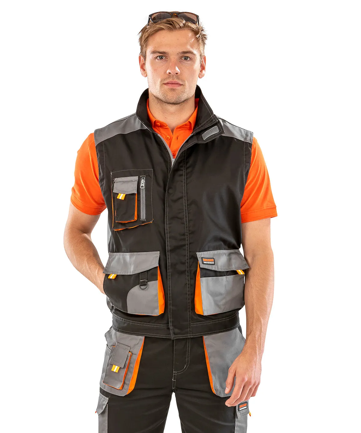 Work-Guard lite gilet | Black/Grey/Orange