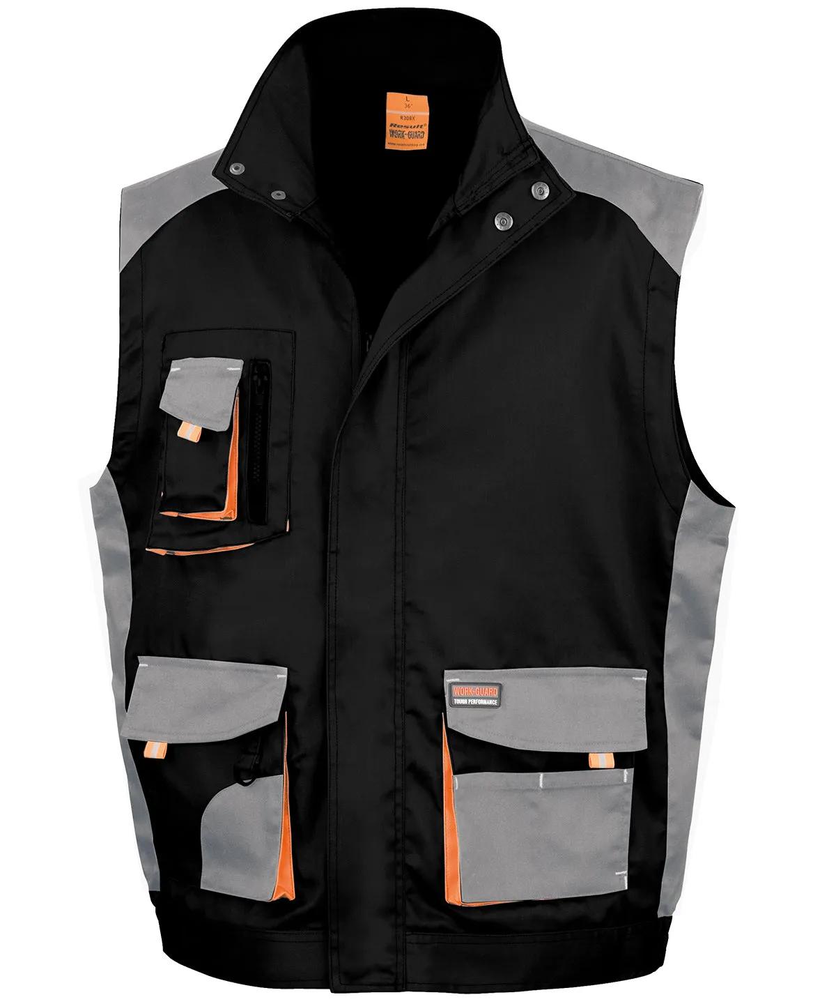 Work-Guard lite gilet | Black/Grey/Orange