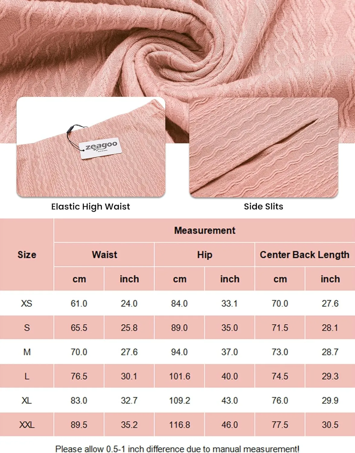 Zeagoo Womens Knit Midi Skirts Casual Pencil Skirt